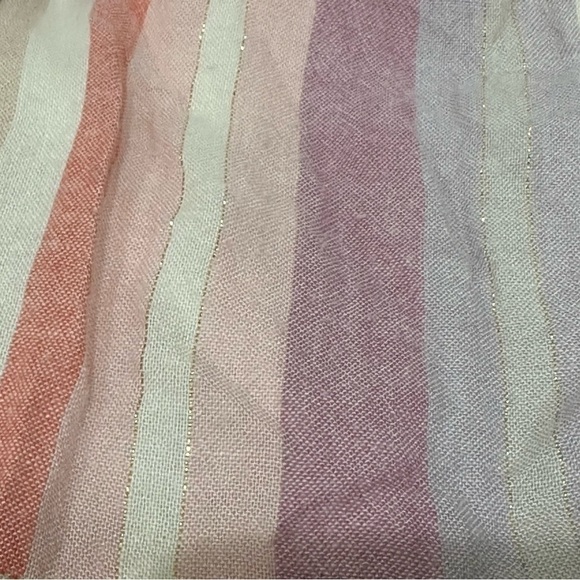 Rails Amaya Dress Juliette Metallic Stripe Pink Linen Midi - Picture 9 of 12